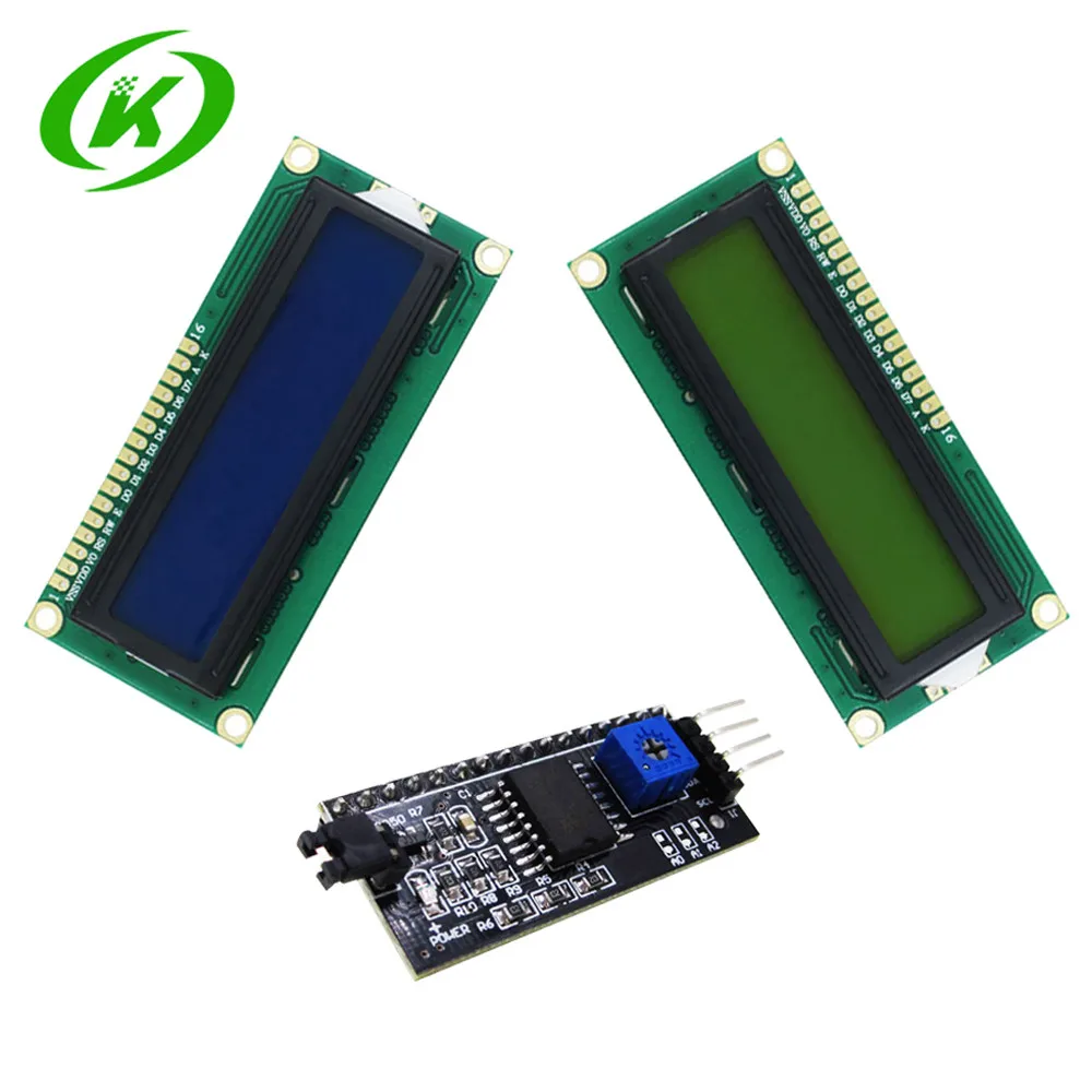 1 комплект IIC/I2C + LCD 1602, синяя/зеленая пластина адаптера ЖК-дисплея с подсветкой