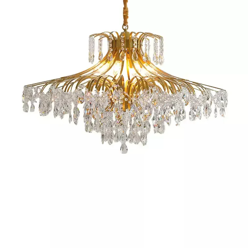 

Crystal villa hall stair light light luxury American court style dining room living room bedroom
