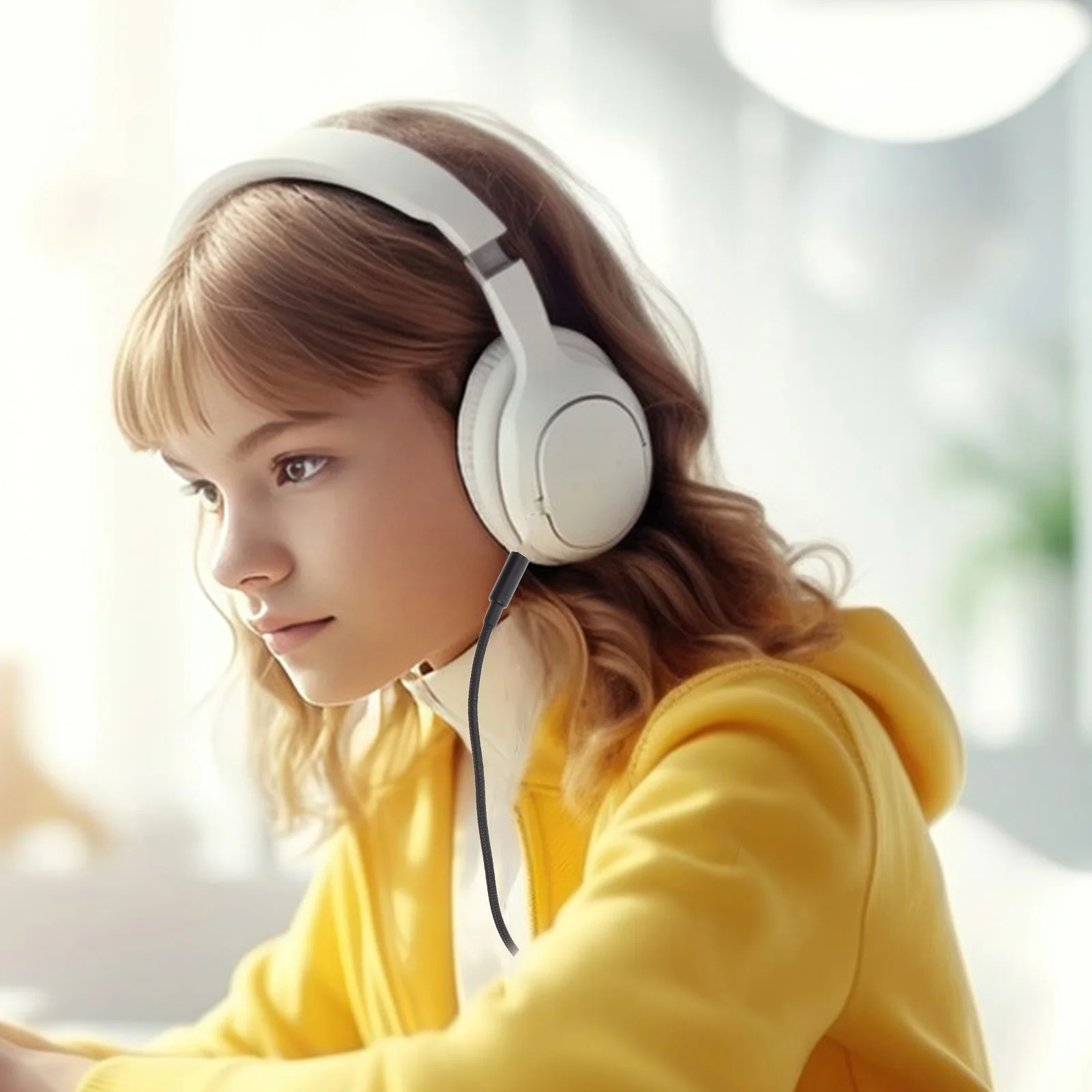 

Кабель для игровых наушников, линейный бесшумный кабель, шнур длиной 2 м, сменный встроенный бесшумный шнур, удлинитель