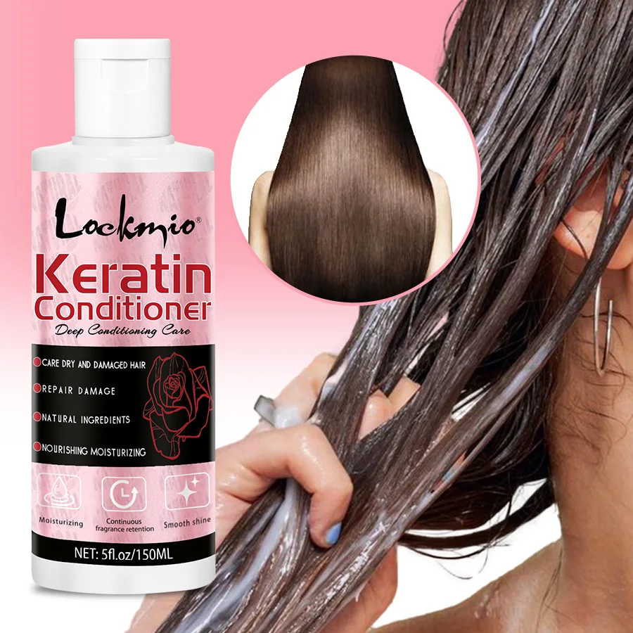Suero de queratina para el cabello, acondicionador de esencia de rosa, nutre las raíces del cabello dañado, calma el cuero cabelludo y suaviza suave, productos para el cuidado del cabello, 150ml