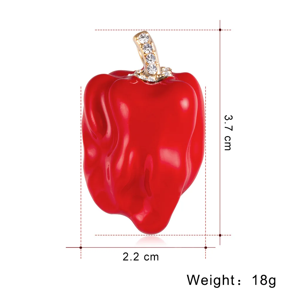 Red Pepper Chili Vegetables Brooches For Women Girls Suit Dress Accessories Pins Enamel Bijoux Party Daily Jewelry Gifts