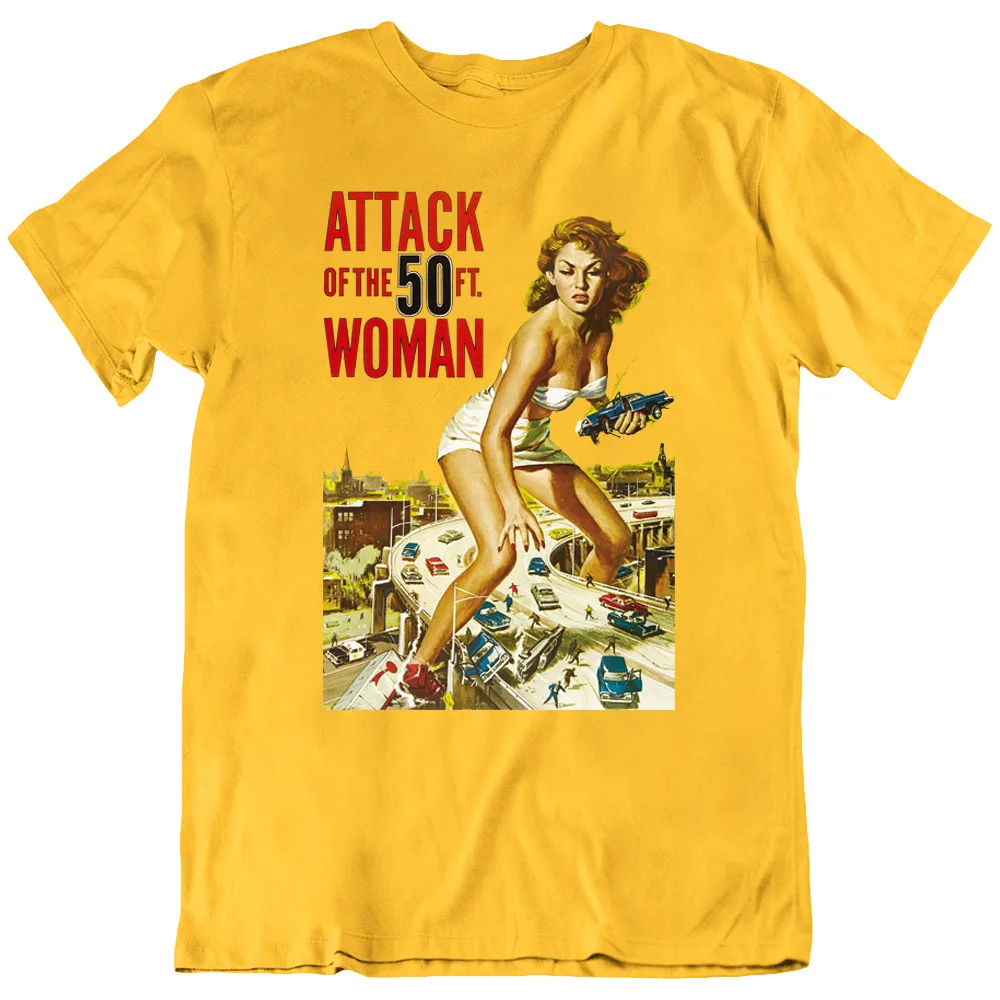 

Horror Attack Of The 50 Ft Woman Poster Film Movie Retro T Shirt Tee Gift New
