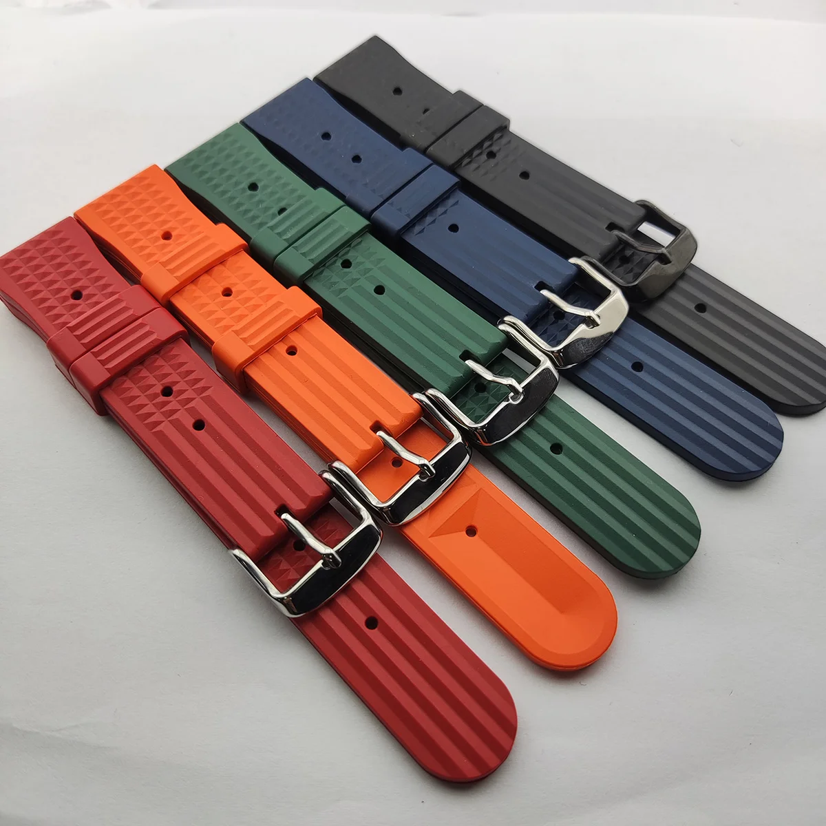 

High quality Bands for sub case 20mm Curved Rubber Watch Strap 20mm Soft Sport Wrist Bracelet for Men watch