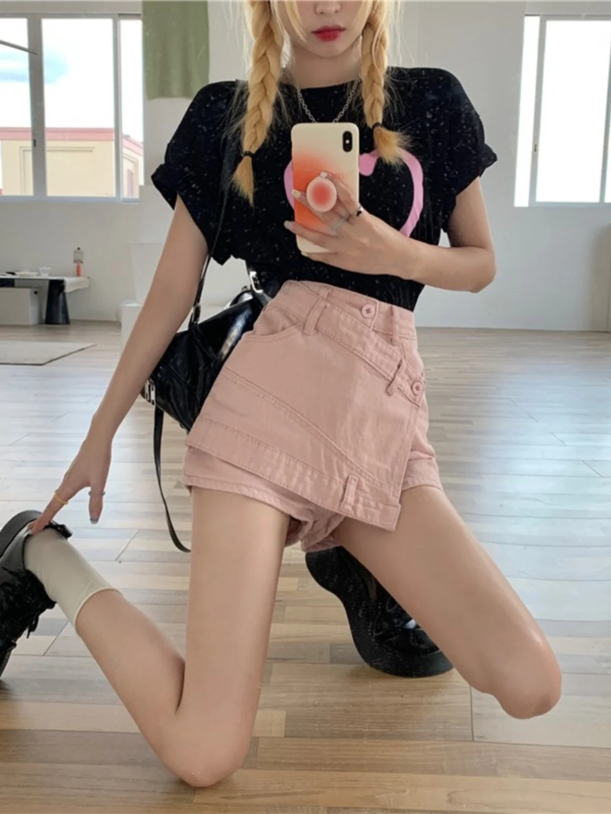 

High Waist A-Line Skirt Slimming Straight Leg Trousers Summer Fashion plus Size Women's Korean Style Commute Denim Skirt