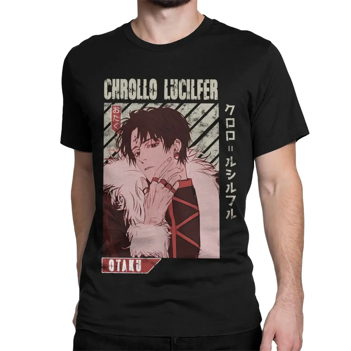 HXH Chrollo Lucilfer Anime Men's T Shirt Funny Tees Short Sleeve Crewneck T-Shirt Pure Cotton Adult Tops