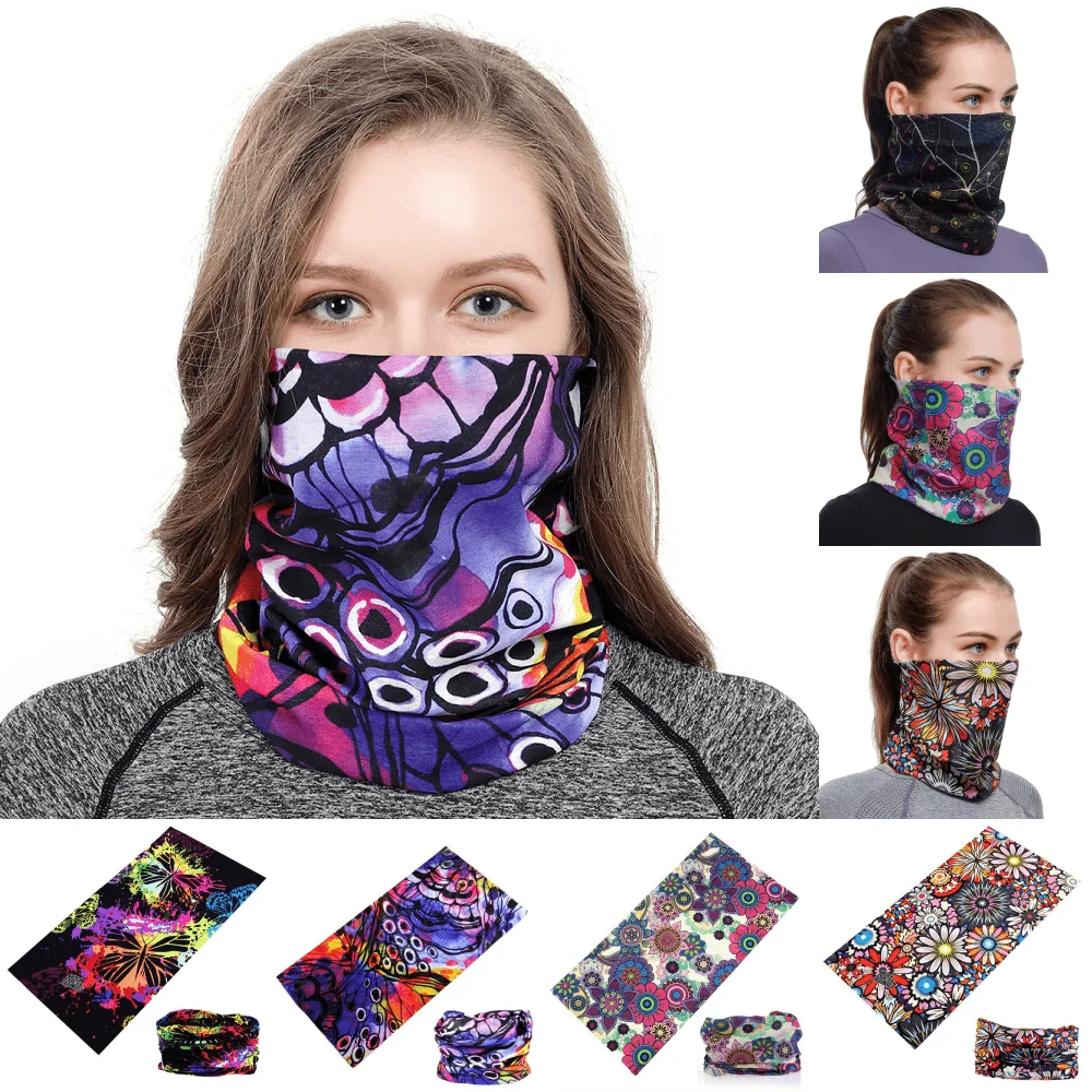 Butterfly Design Seamless Bandanas Headwear Women Head Scarf Sport Cycling Face Shield Mask Neck Warmer Female Headband