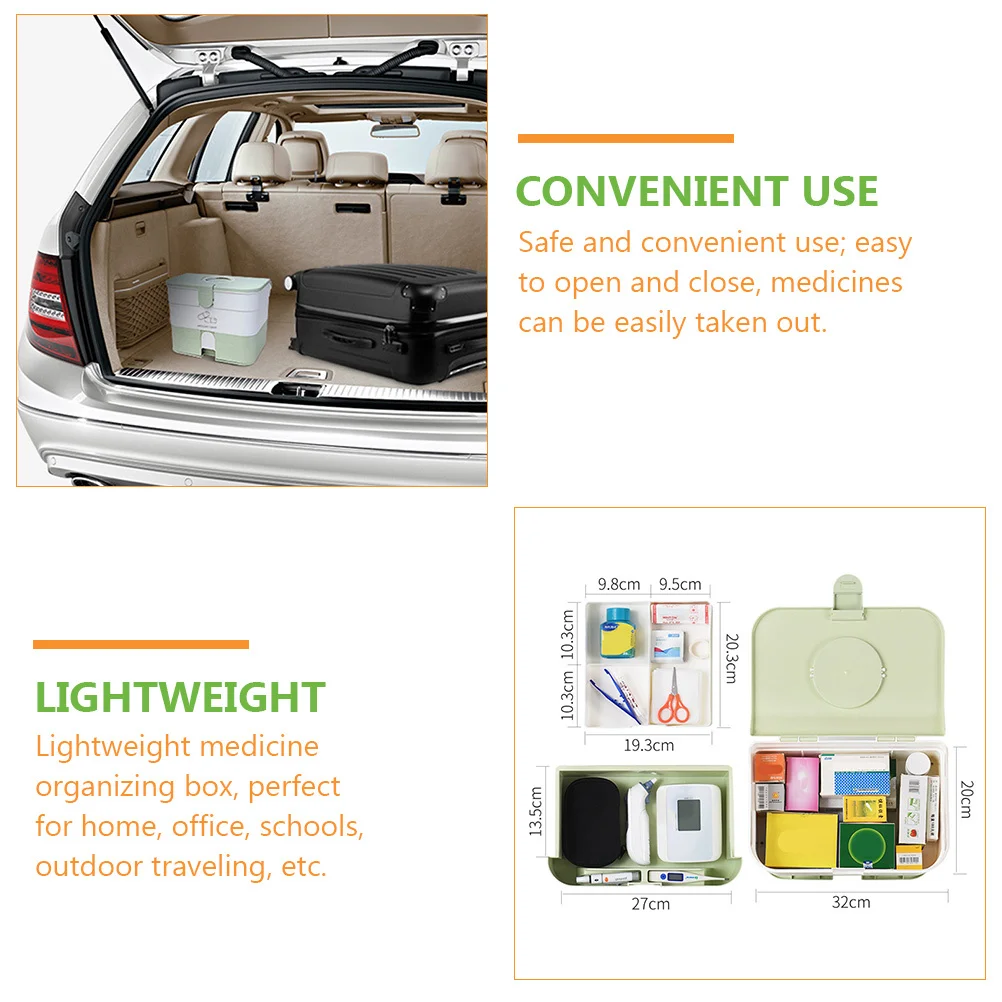 صندوق مساعد كبير من نوع الدرج متعدد الطبقات منظم أدوية محمول للمنزل والمكتب والسفر حقيبة تخزين طبية #1