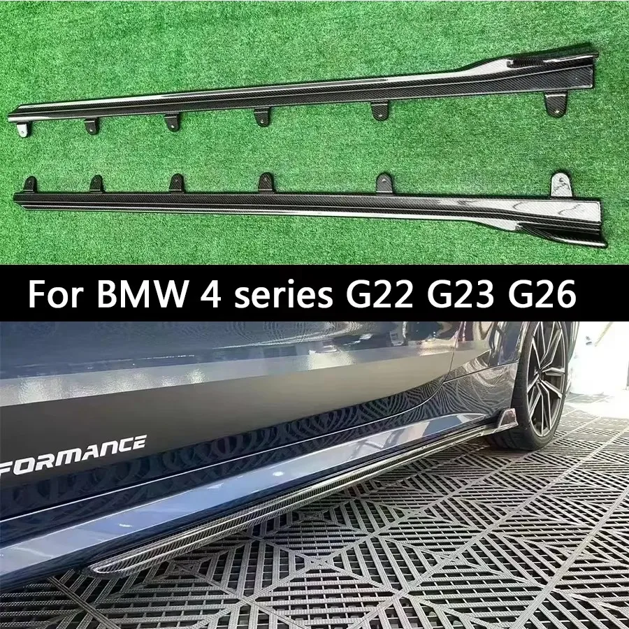 

Для BMW 4 серии G22 G23 G26 Боковая юбка из углеродного волокна Разделители Купины Крылышки Канады Фартук Боковые юбки Обновленный комплект кузова