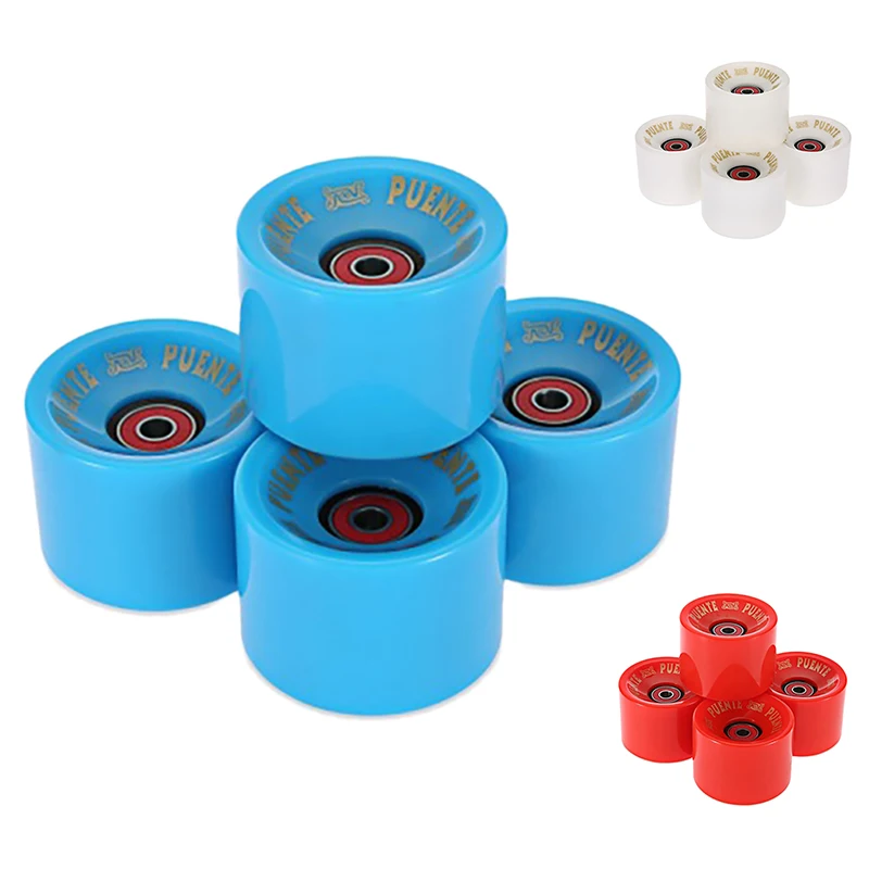 PUENTE 4Pcs Cruiser Skateboard Roues PU Roues Long Board Cruiser Roues Avec Roulements ABEC-9