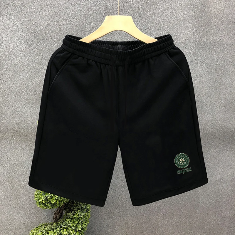 الرجال عالية الجودة فضفاض Sweatpants الصيف الاتجاه السراويل زوجين بسيط مطبوعة متوسطة السراويل عارضة أزياء خمس نقاط السراويل