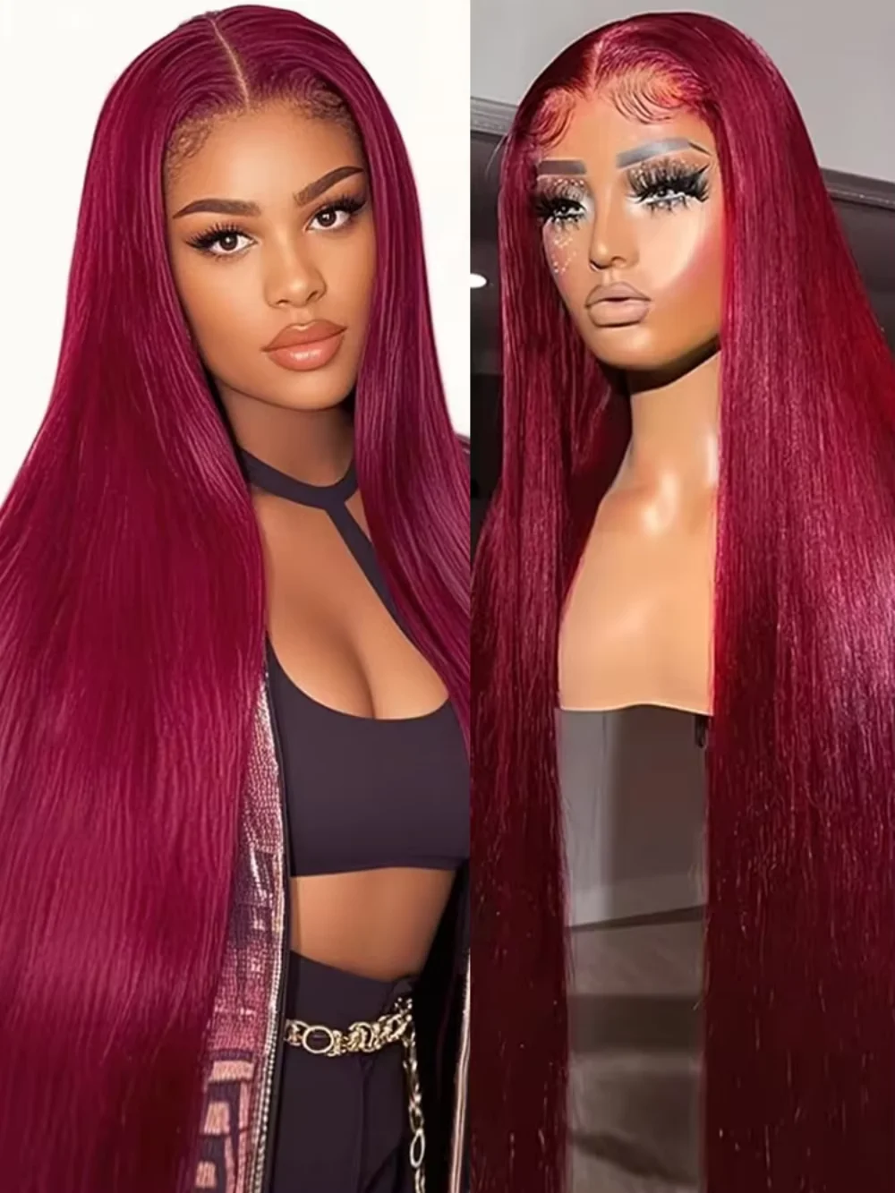 

Прямые волосы 99J бургундского цвета, парик из натуральных волос с кружевной передней частью 13x4, парик с HD-кружевом 13x6, плотность 220, красный парик Max-lace для женщин