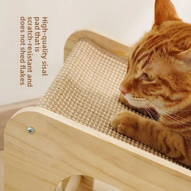 Climbing Frame Cat Claw Board Toy Cat Scratching Pad Grinding Sisal Cat Scratching Board Wear Resistant Solid Wood Large