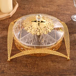 European gold openwork decorative dried fruit box Fruit snack nut storage box Home hotel hospitality fruit box
