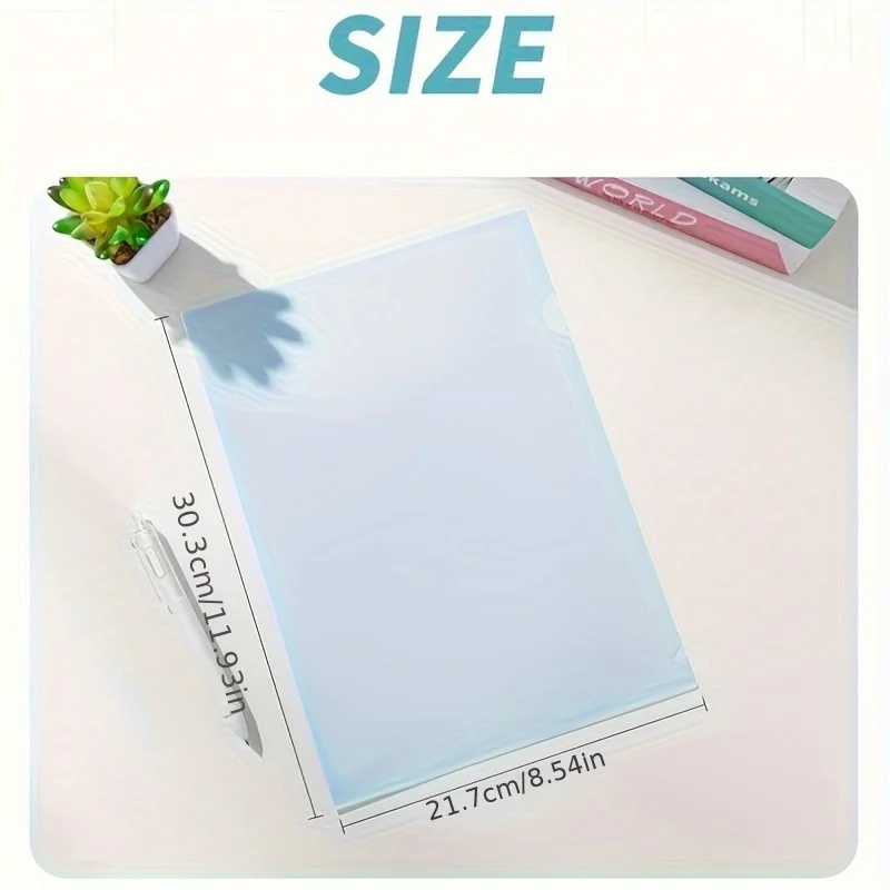 8pcs Acrylic L-Shaped File Envelopes for A4 Documents - Clear and Sturdy Document Holder Set for Office Organization