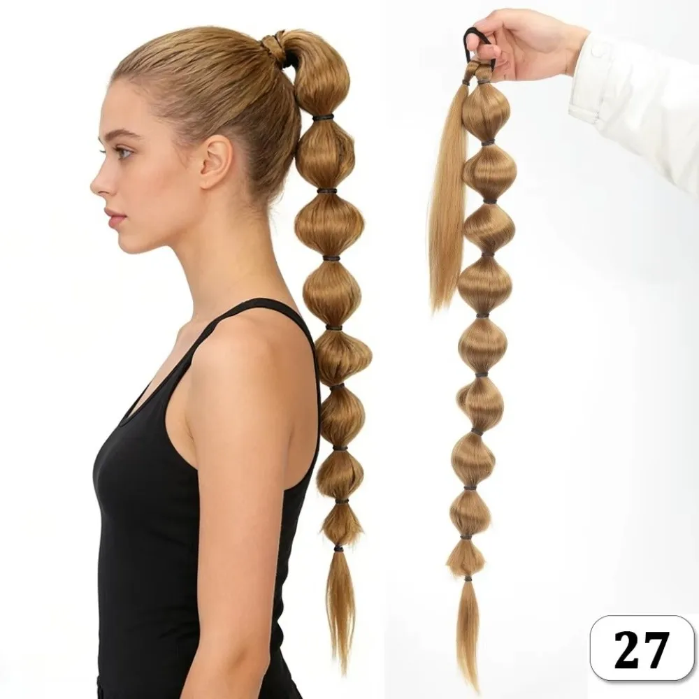Extended Length Bubble Ponytail Extensions Fluffy Texture Voluminous Look Synthetic Hair Extensions Bubble Style