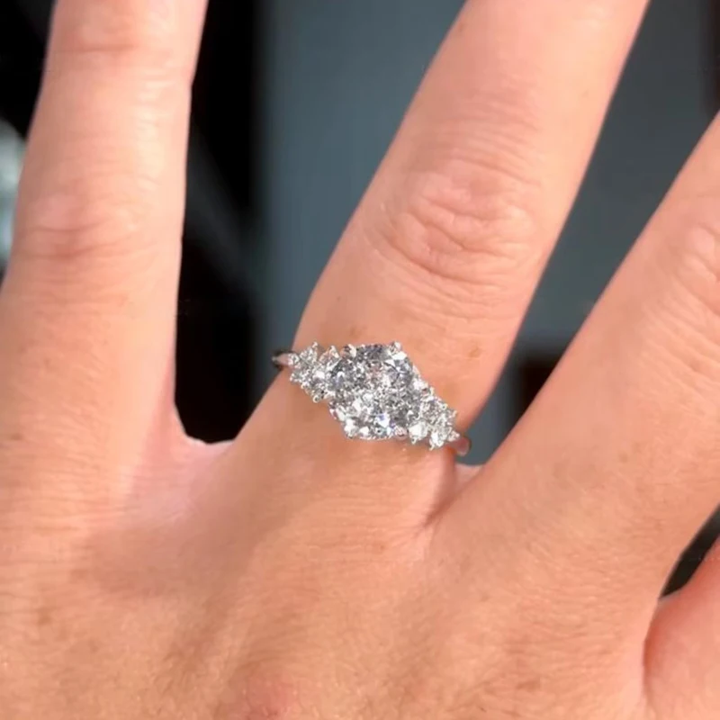 Anziw 8mm 2.0ct D Moissanite Ring for Women 18k Gold Plated 925 Sliver Engagement Wedding Rings Finger Promise Jewelry 2025 New