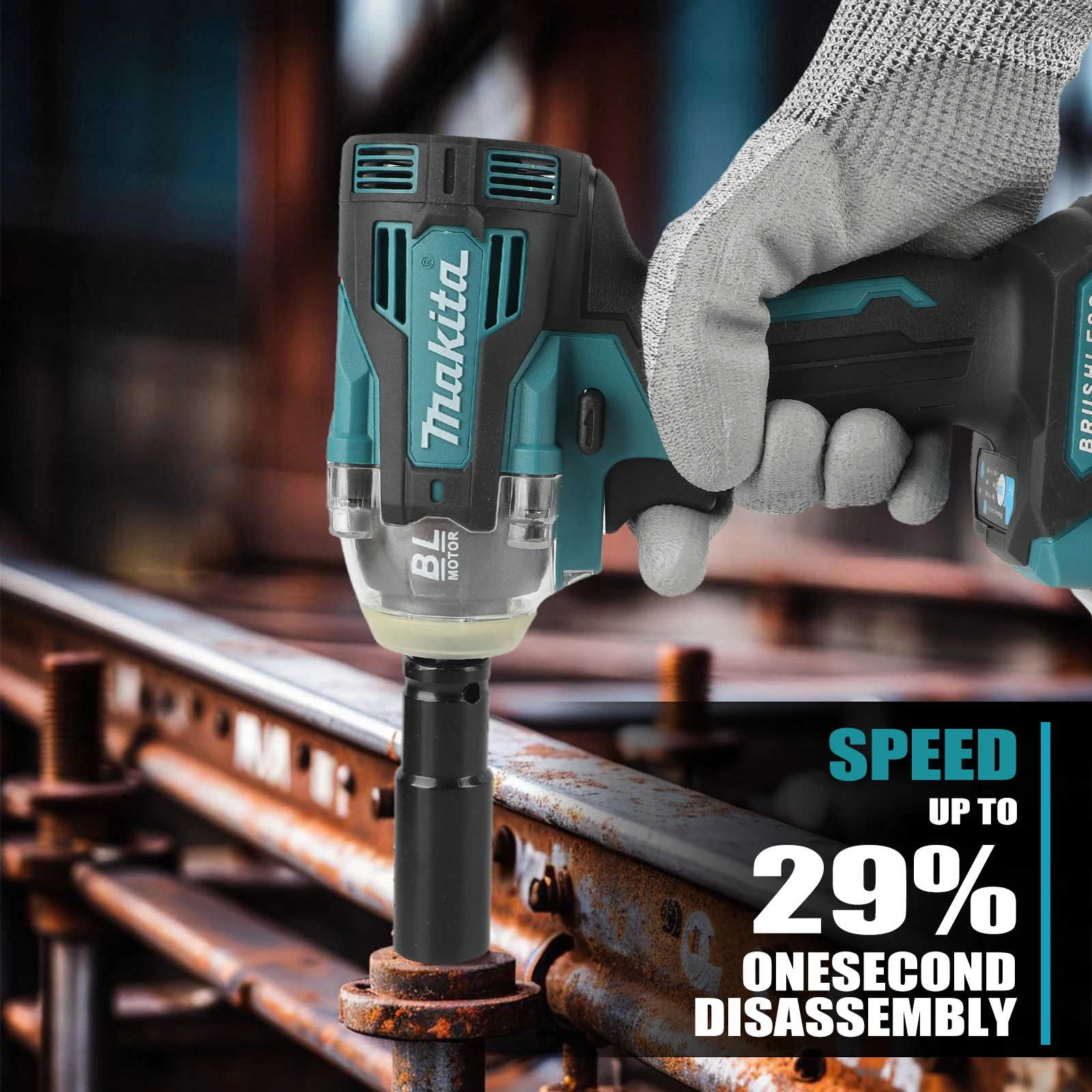 520NM Brushless Cordless Electric Impact Wrench adjustable speed Handheld  Car Repair Power Tools For Makita 18V Battery Pin