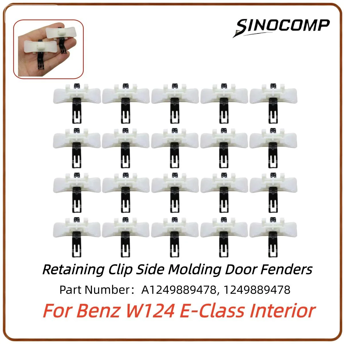 

20 шт. стопорный зажим, боковой молдинг, дверные крылья A1249889478 1249889478 для Benz W124 E-Class, детали интерьера автомобиля
