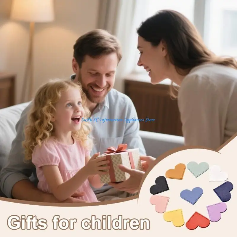 10pcs หัวใจรูปทรงหนังมุมหน้าหนังสือทำเครื่องหมายลื่นความต้านทานมุมคั่นมุมหนังสือตัวป้องกันมุมสำหรับคนรักหนังสือ