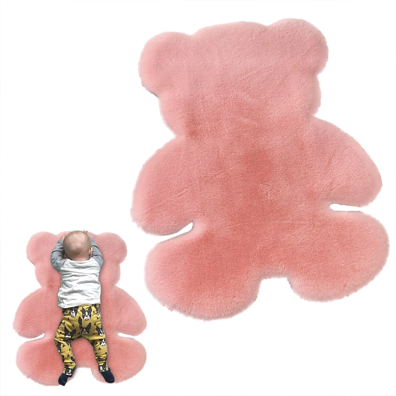 Bear Rug Super Soft Carpet Modern Living Room Bedroom Antiskid Mat Rug For Living Room Bear Shaped Rug Room Decor