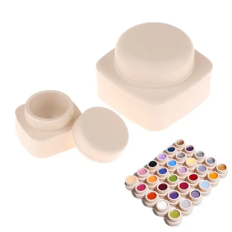 Conteneurs carrés vides en plastique pour Nail Art, Pot de crème pour le visage, boîte de poudre de Gel pour ongles, emballage d'outils de Lotion de maquillage, 5/20g