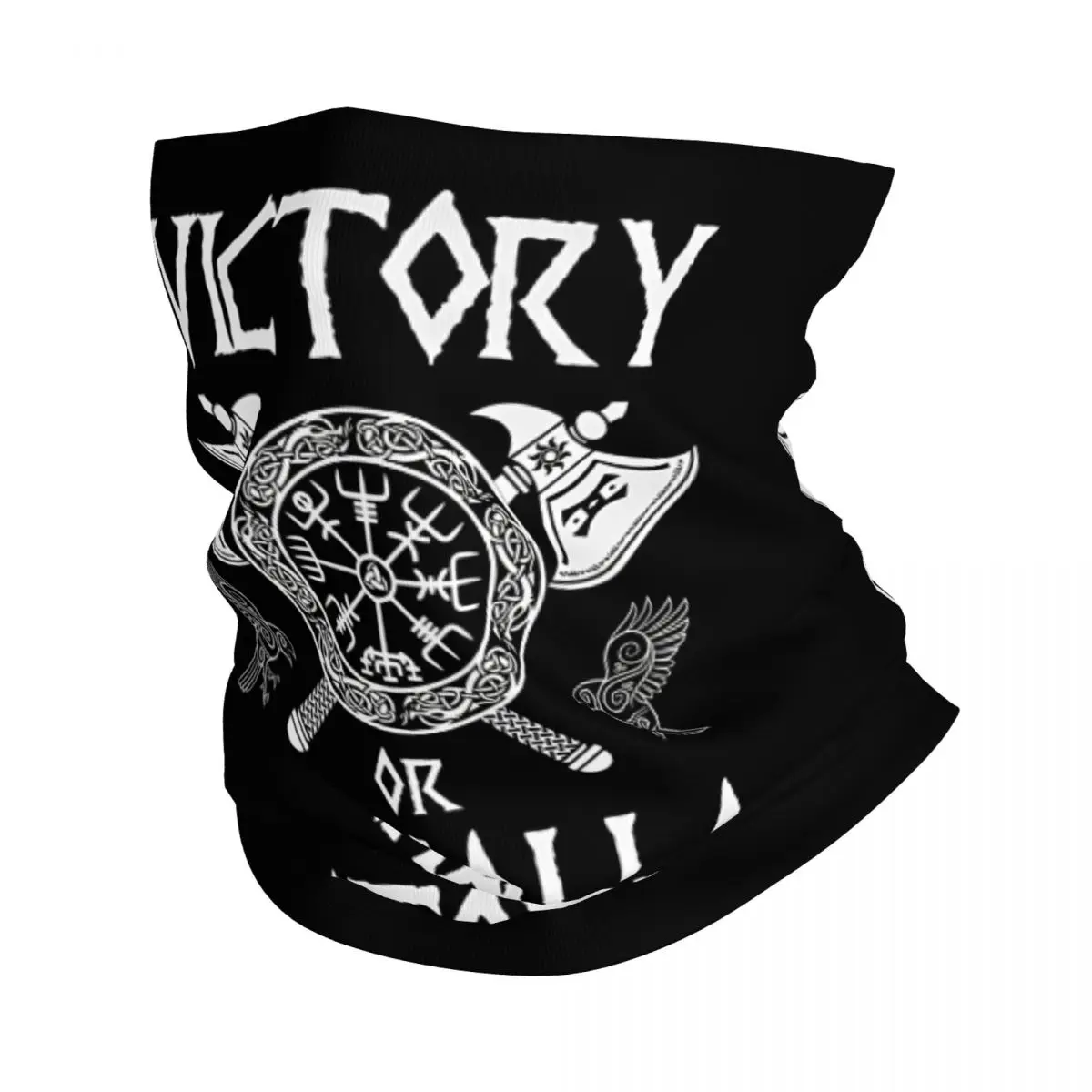 Victory Or Valhalla Viking Scarf Neckerchief Neck Face Mask Polyester