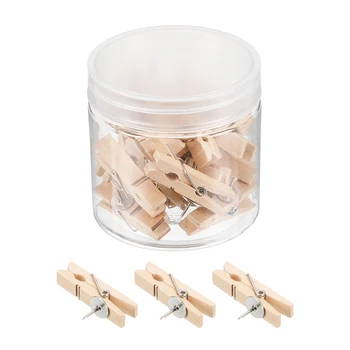 20 Stuks 35X1/20Mm Kantoor & School Briefpapier Pinnen Duurzaam Houten Clip Pinnen Decoratieve Binder Kopspijkers Voor Kurk Schoolbord