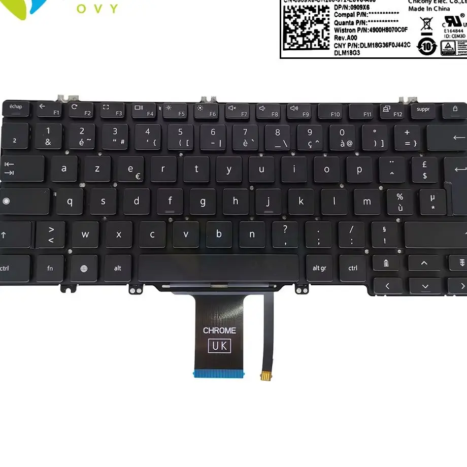 0909X6 French Azerty Keyboard Backlight for DELL Latitude 5300 7300 2 in 1 FR Notebook Keyboards CN-0909X6 DLM18G3 Backlit Sale