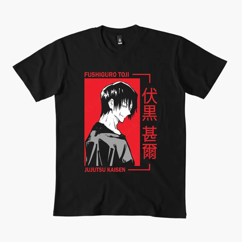 

0309 Toji Fushiguro Anime T shirt Jujutsu Kaisen Manga Men's print Graphic Tee Shirt 100% cotton Y2K clothes All size tops S-6XL