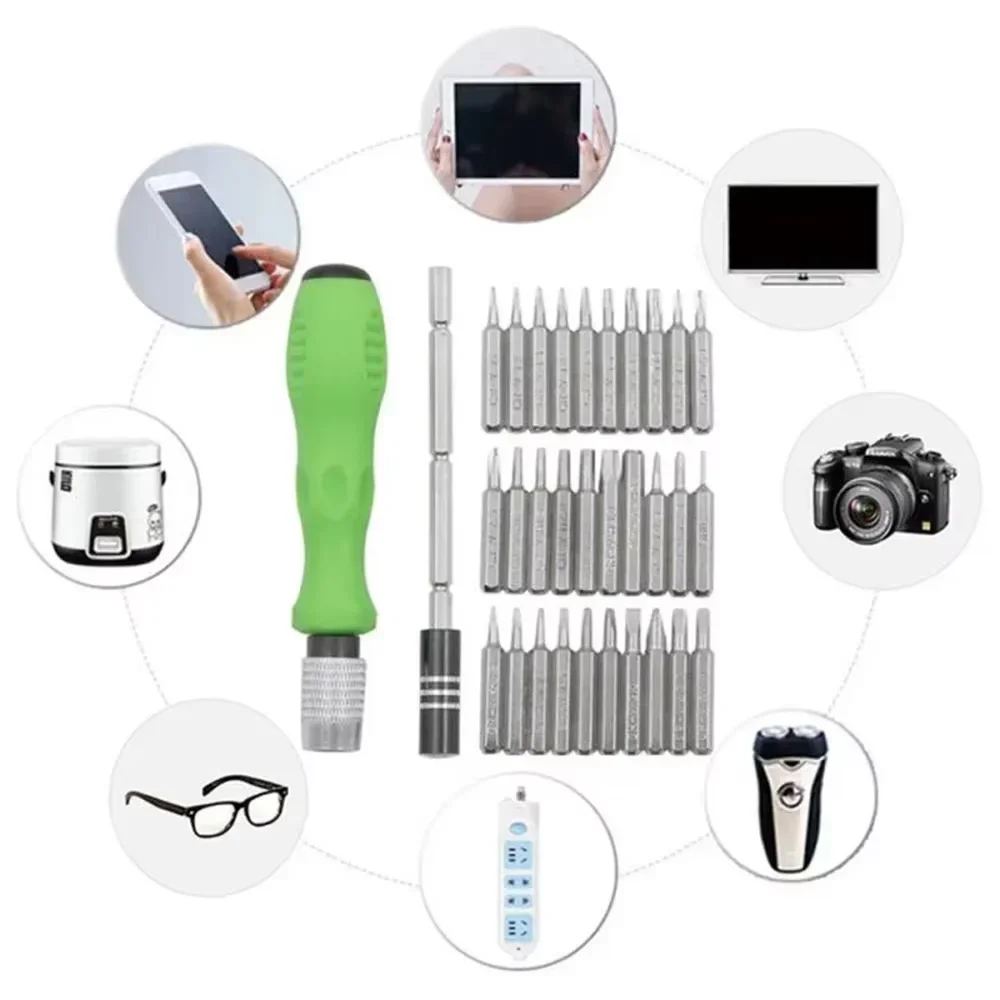 32in1 Mini Multifunctional Screwdriver Set Portable Torx Phillips Magnetic Bit Tool Kit for Electronics Repair Disassembly Tool image 5