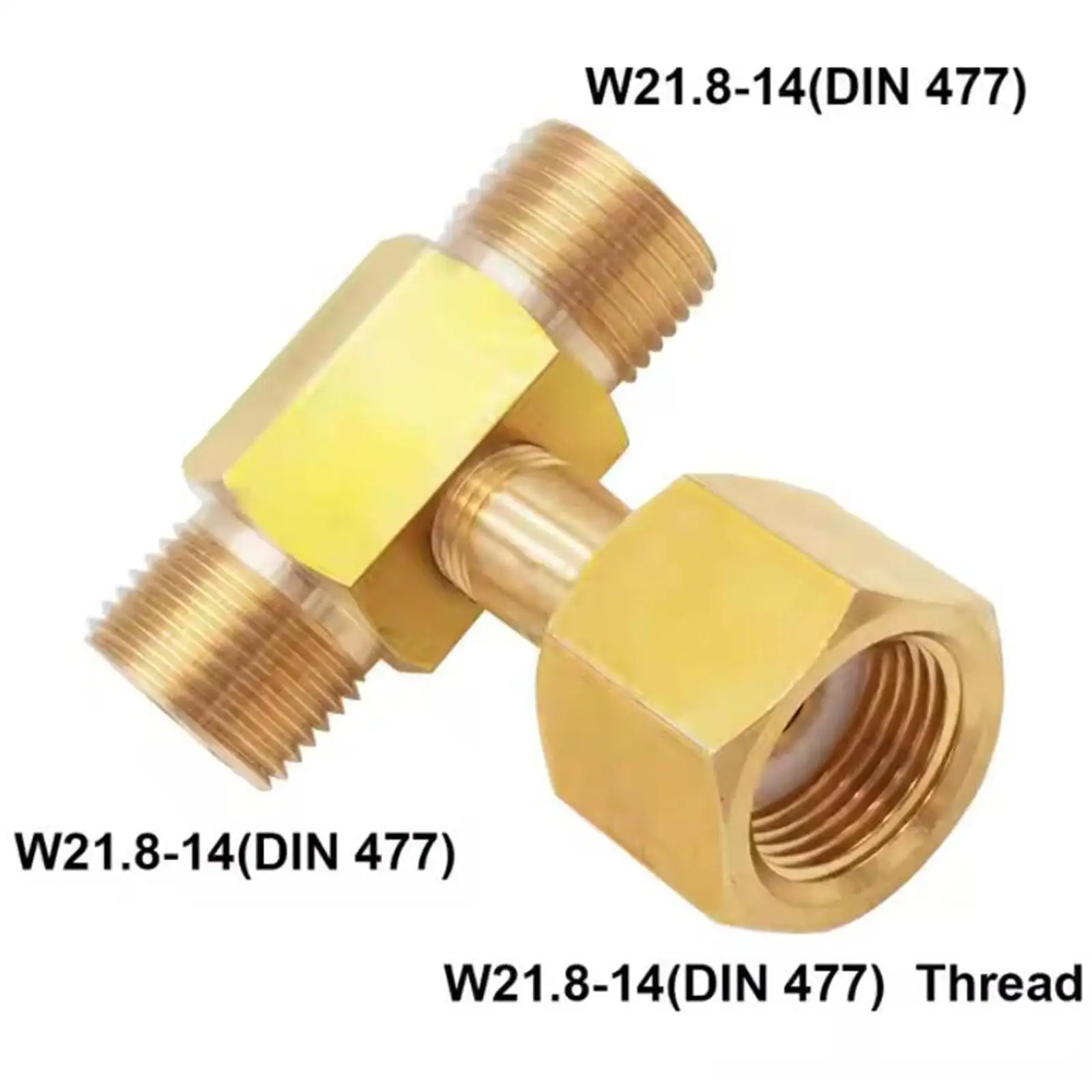 Aquarium Tank Converter CO2 Regulator Adapter Brass Tee Fitting 3 Way Splitter for Fish Tank Easy Connection