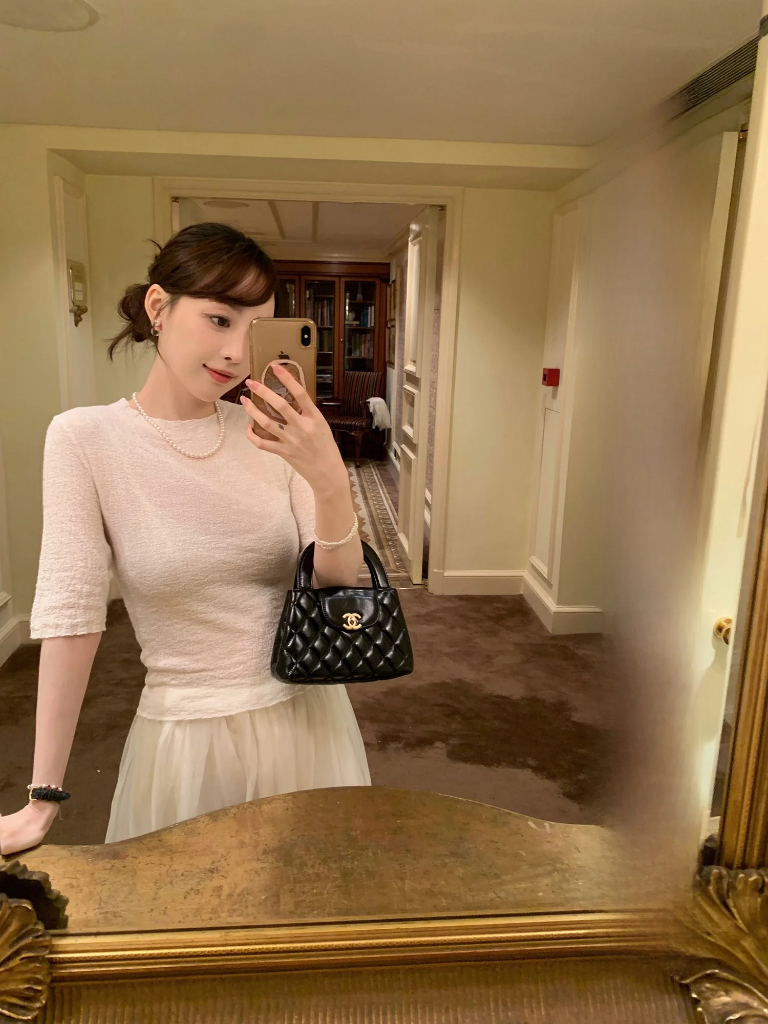 

Le Lalin Ультракомфортный мягкий шерстяной трикотажный топ с коротким рукавом, облегающий, с круглым вырезом, бежевого цвета, для женщин