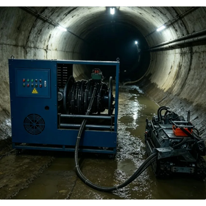 Noise Reduced Amphibious Sediment Removal Robot Remote Operated Crawler Dredging Machine For Residential Area Lake