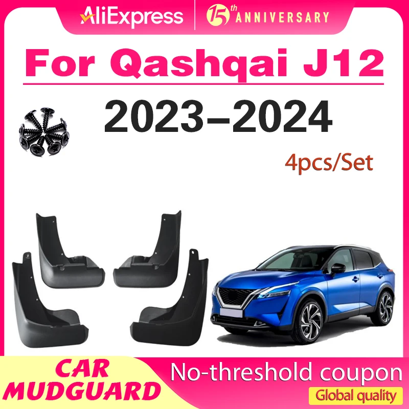 

for Nissan Qashqai J12 2023 2024 Accessories Mudguards Upgrade Anti-splash Guards Front Rear Wheels Fender Mudflap Car Styling