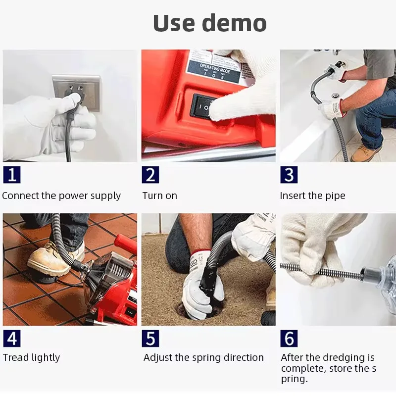 ماكينة تجريف أنابيب الصرف الصحي الكهربائية 120 واط عالية الطاقة التلقائي المرحاض المطبخ 19-28 مللي متر ماكينة تنظيف الأنابيب الأنابيب الحفارة الأنظف
