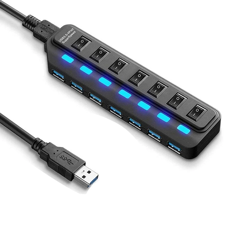 

USB-концентратор 3,0, 7-портовый USB-разветвитель, 5 Гбит/с