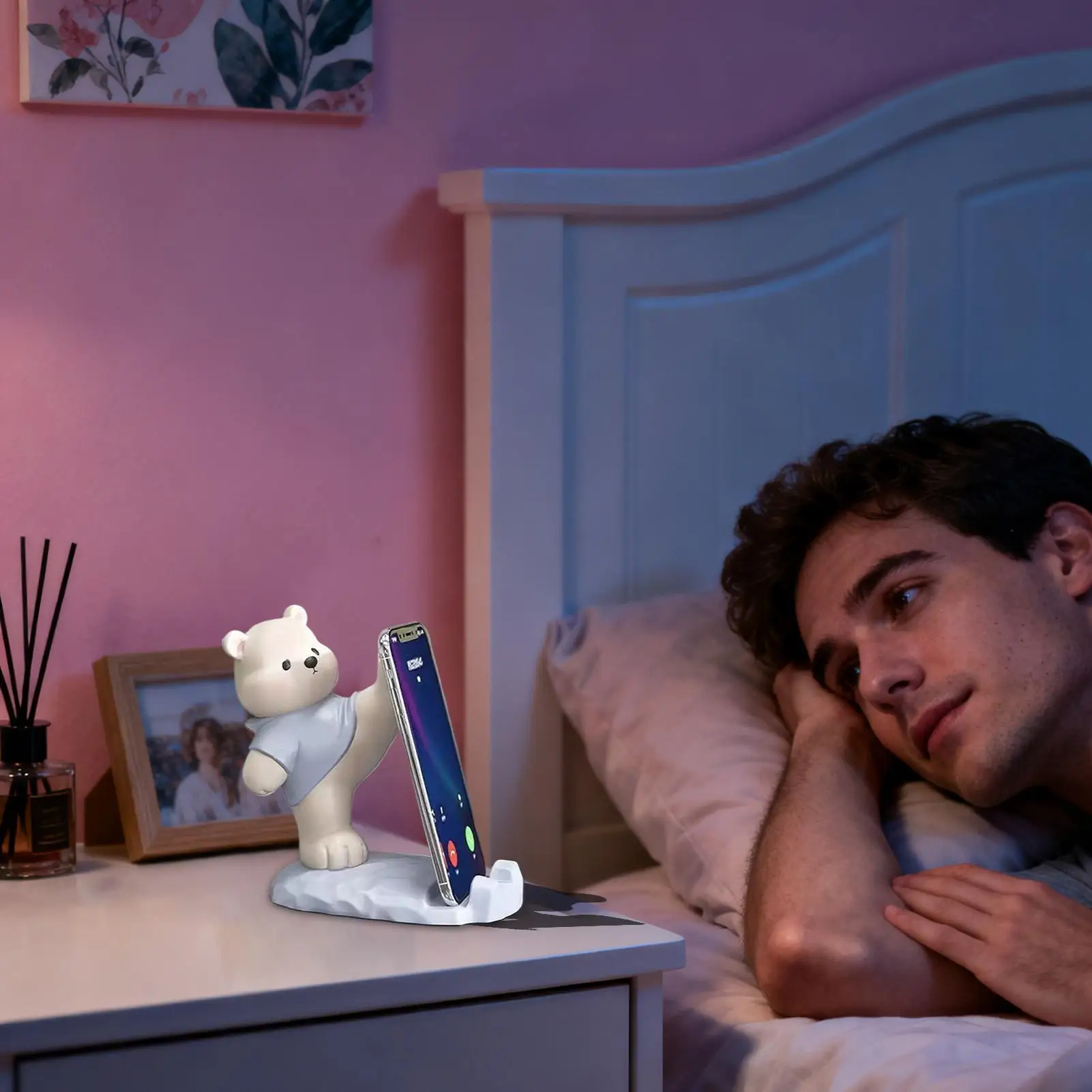 

Подставка для телефона для стола, милый противоскользящий полимерный медведь, регулируемые фигурки, настольный держатель для мобильного телефона для домашних офисов, видеоблогов, съемки