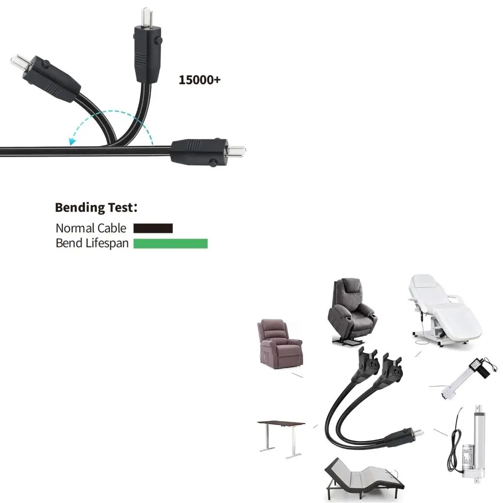 6000W Flexible Y Power Connection Wire For Electric Furniture Adjustable Bed Home Theater Seating And Lift Chairs