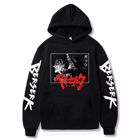Japan anime Berserk Guts Hoodies Sweatshirt Loose Casual Manga Hip Hop Man Cartoon Woman Cloths Oversized hoodies sweatshirt