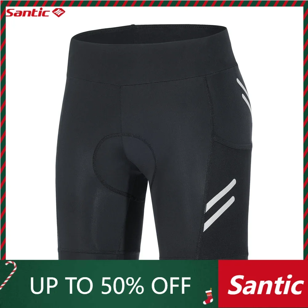 Santic New Men Cycling Shorts Ride Shorts 4D Pad Shockproof MTB Cycling Sports Shorts Outdoor Reflective KM3C05173H