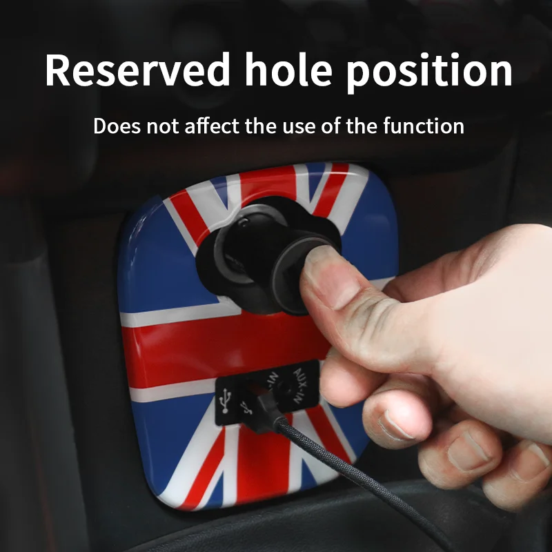 Union Jack Car Cigarette Lgnition Lighter Panel Cover Shell For Mini Cooper F55 F56 Car Console USB AUX Frame Accessories view 4