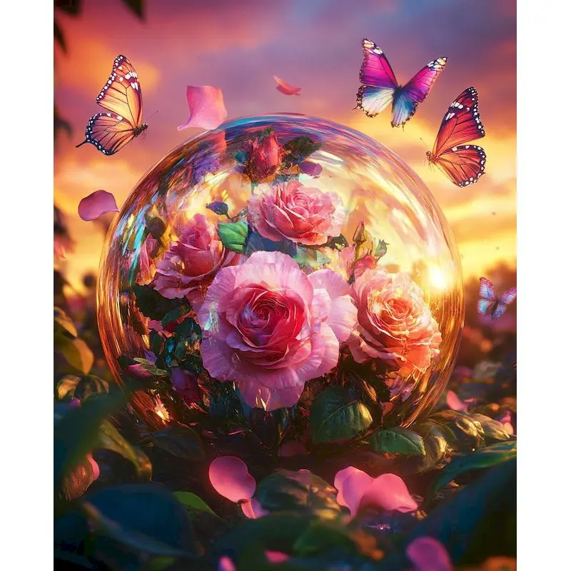 

Paint By Number Glass Globe With Butterflies Kits DIY Drawing On Canvas HandPainted Art Painting By Numbers Flower Home Decorati