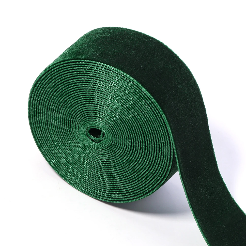 5–10 Yards/Rolle dunkelgrüne Samtbänder, einseitiges Beflockungsgurtband für Weihnachtsfeier, DIY, handgefertigte Geschenkverpackung, Dekoration – Detail 14