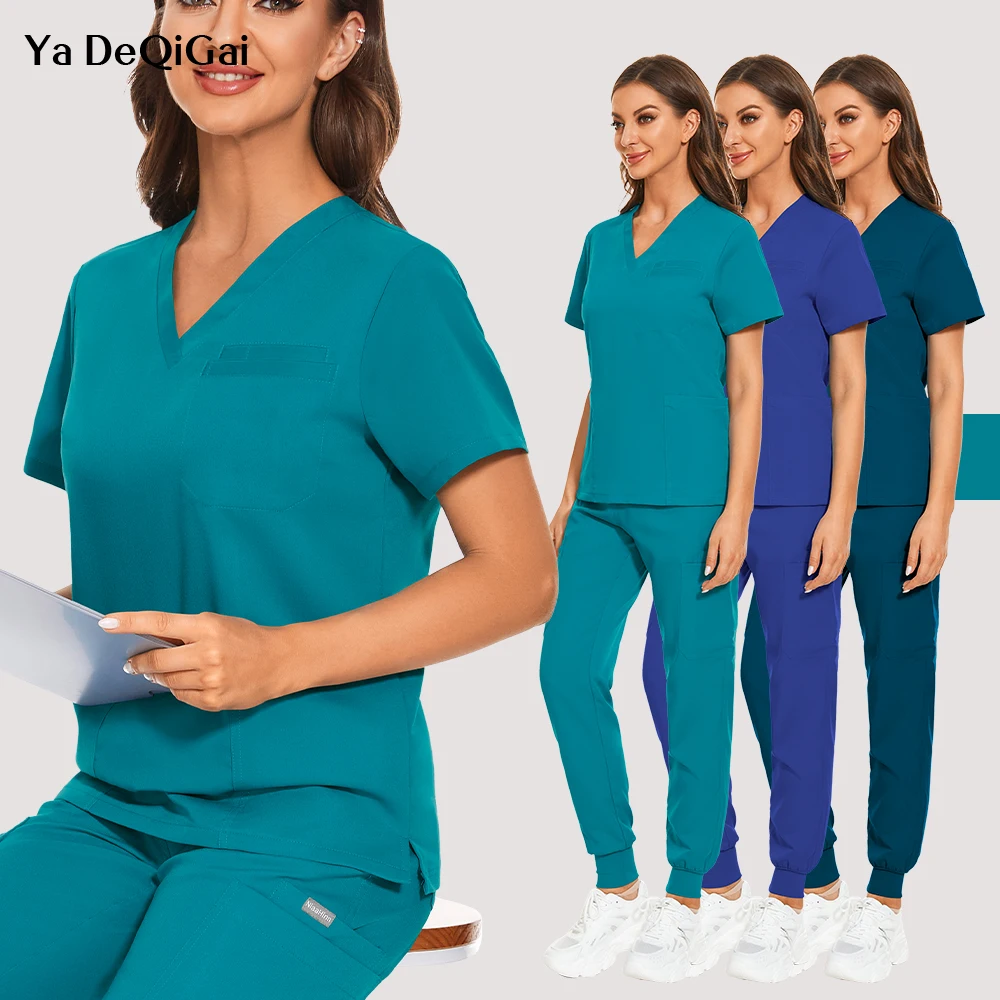 Nuovi prodotti di alta qualità Medico Uniforme chirurgica Ospedale Scrub medico Set Uniformi spa di bellezza Medicale Camicetta Pantaloni da jogging