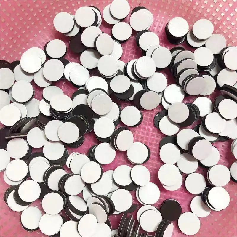 10  PCS Self Adhesive Circular Soft  Rubber Magnetic Sheet Advertising Sticker Adhesive Buckle Refrigerator Sticker