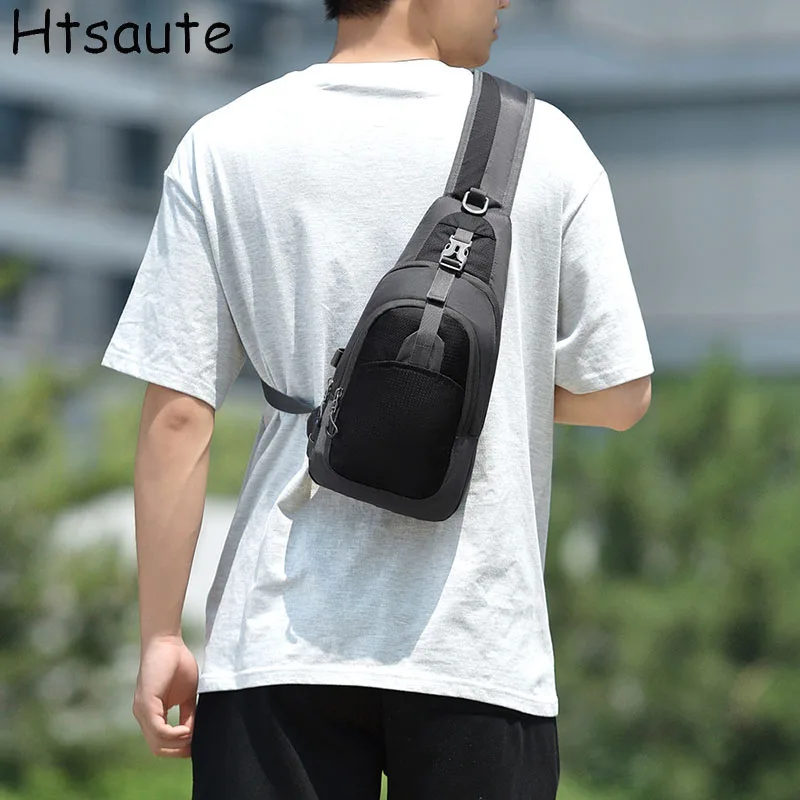 

casual traveling packs Multifunctional chest bag men's cross bag port and adjustable shoulder strap suitable for daily commuting
