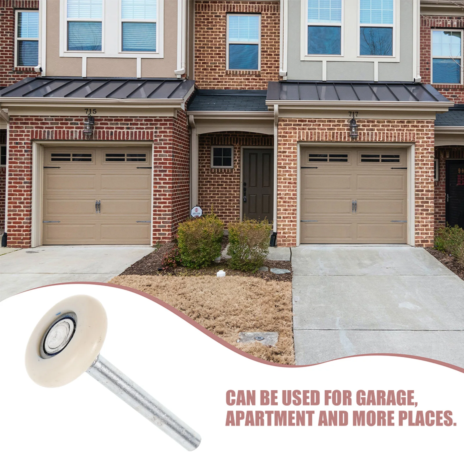 

6 Pcs Garage Replacement Rollers Garage Door Rollers Smooth Quiet Replacement Wheels White Hardware Accessories for Door