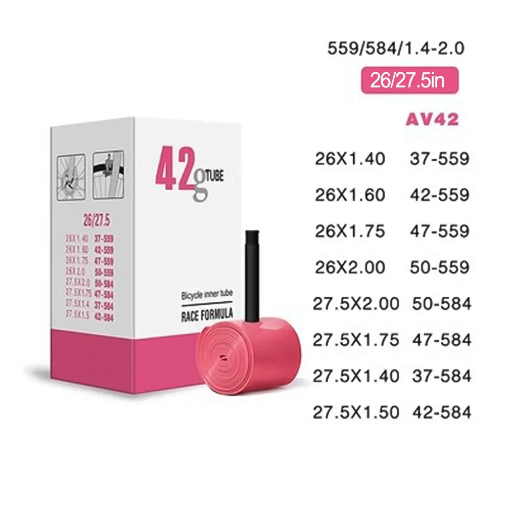 أنبوب داخلي من البولي يوريثان دراجة الطريق 26/27.5 بوصة 1.4-2.5 AV نمط صمام الدراجة الجبلية خفيفة دراجة الأنبوب الداخلي استبدال الملحقات أجزاء