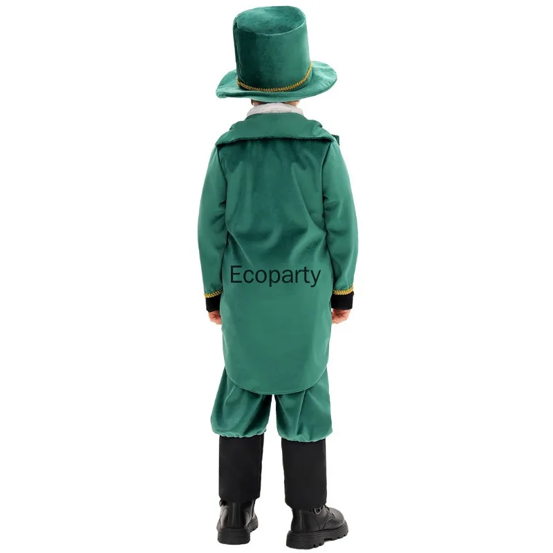 أيرلندا عيد القديس باتريك زي لصبي الفتيات الأيرلندية الجني الأخضر فستان بتصميم حالم الزي الأطفال هالوين كرنفال ملابس للحفلات