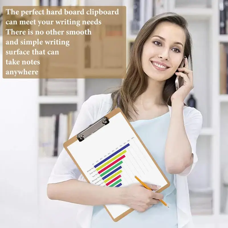 Papan Klip Papan Keras Papan Klip Kantor Papan Klip Ukuran Huruf A4 Standar dengan Klip Logam Profil Rendah untuk Siswa Wanita Pria dan